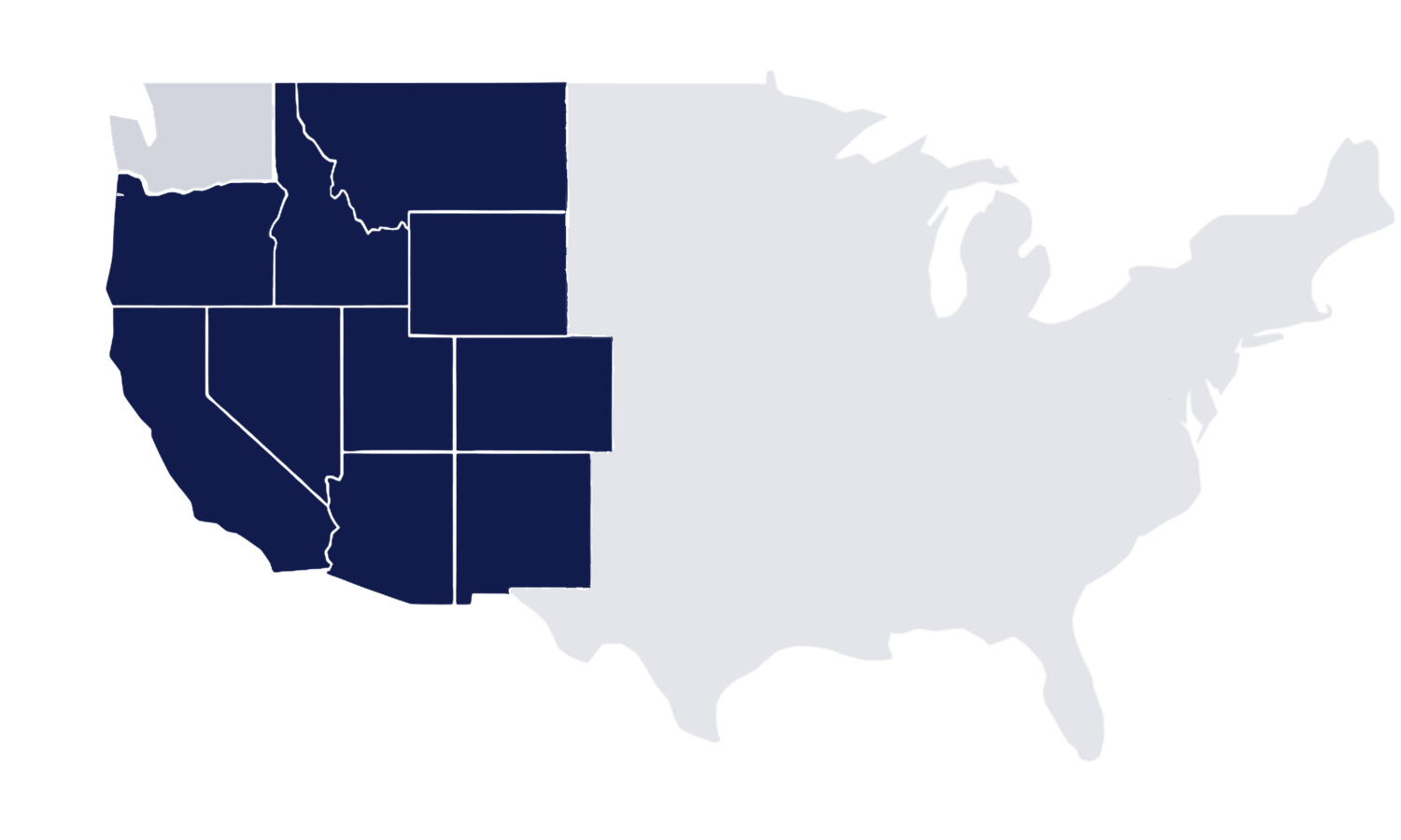 Map of the United States with Polaris Modular's western service states highlighted