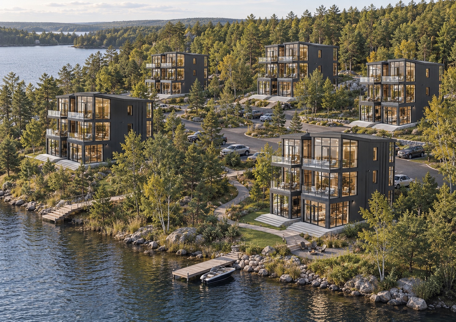 The Six Pines modular community concept visualization